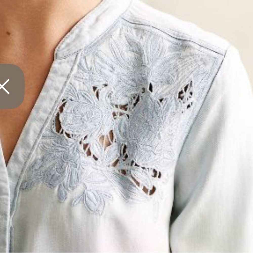 VGUC Anthropologie/Holding Horses Button Down Chambray Shirt - Picture 2 of 5